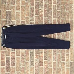St. John Sport Marie Gray Navy Gold Stripe Cotton Blend Lounge Pants Size S